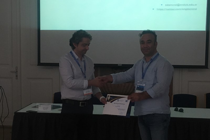 Dr. Yakup AKGÜL Hocamıza "Certificate of Award"...